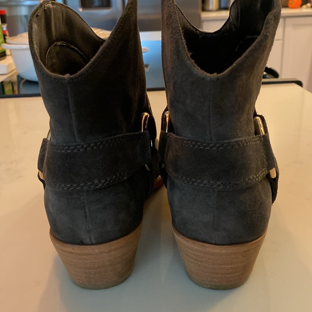 JOIE Western Bootie Charcoal Suede Size 37.5 - Picture 3 of 5
